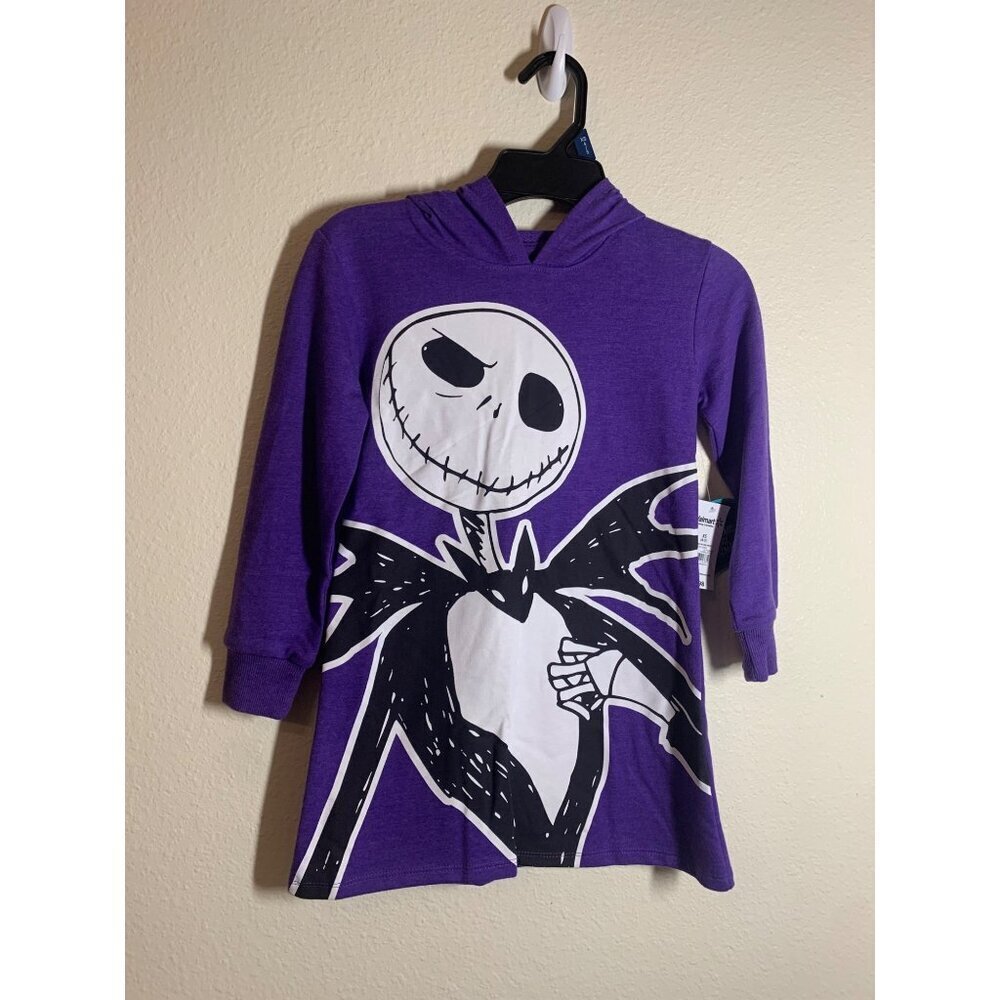 NWT Disney Nightmare Before Christmas Hoodie Dress Girls Size XS 4/5 Purple AD4